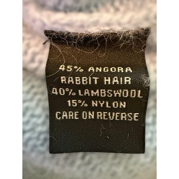 Rafaella Angora Lambswool Blend Cowl Neck Sweater Blue Size L Soft Cozy - Picture 5 of 7